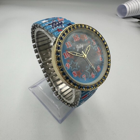 Willabee & Ward Season Watch July Month Red Blue Stars Patriotic Stretch Band - Picture 4 of 14